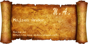 Mojzes Andor névjegykártya