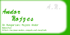 andor mojzes business card
